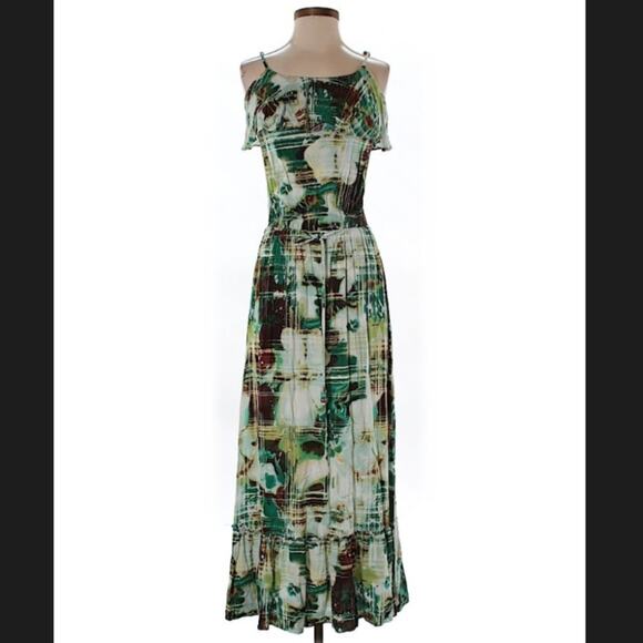 As U Wish ruffled green maxi dress, small - Picture 1 of 4